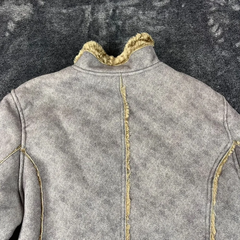 Vtg Cabela's Suede Mock Neck Faux Fur Lined Full Zip Jacket Brown XL Regular - Picture 12 of 12